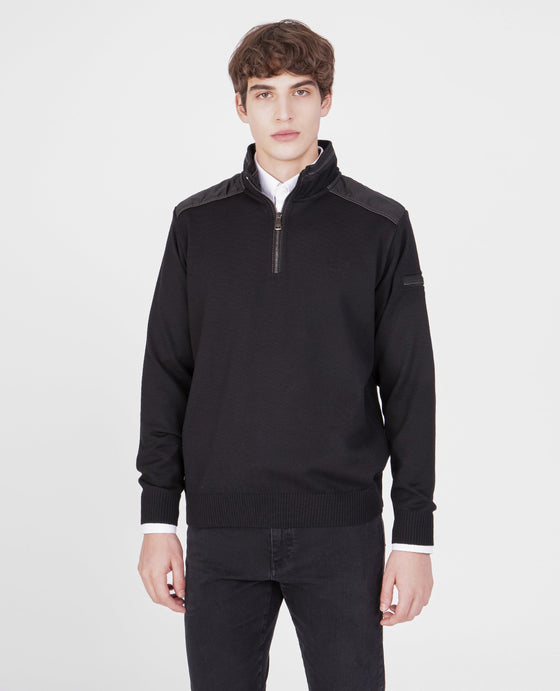 Paul & Shark - Col zip de laine avec appliqués de nylon - LE CAPITAINE D'A BORD