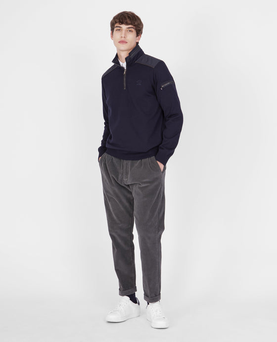 Paul & Shark - Col zip de laine avec appliqués de nylon - LE CAPITAINE D'A BORD