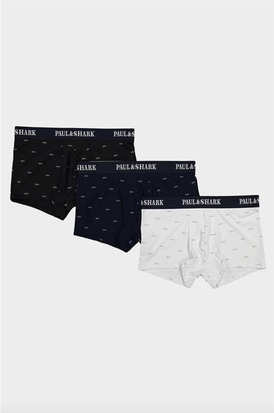 Paul & Shark - Paquet de 3 boxers microfibre imprimé requins - LE CAPITAINE D'A BORD