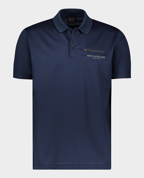 Paul & Shark - Polo manches courtes coton piqué avec poche zip - LE CAPITAINE D'A BORD