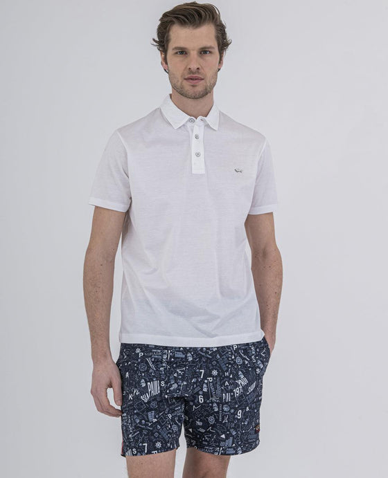 Paul & Shark - Polo uni manches courtes à col chemise - LE CAPITAINE D'A BORD