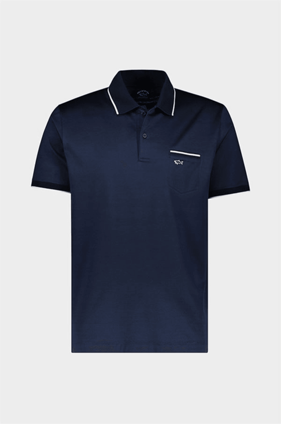 Paul & Shark - Polo uni manches courtes coton piqué avec bordures contrastées - LE CAPITAINE D'A BORD