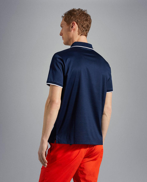Paul & Shark - Polo uni manches courtes coton piqué avec bordures contrastées - LE CAPITAINE D'A BORD