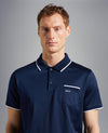 Paul & Shark - Polo uni manches courtes coton piqué avec bordures contrastées - LE CAPITAINE D'A BORD