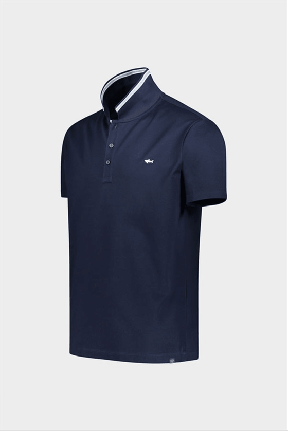 Paul & Shark - Polo uni manches courtes coton piqué avec requin - LE CAPITAINE D'A BORD